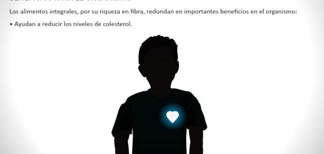 Infografía educativa profesores: alimentos integrales 