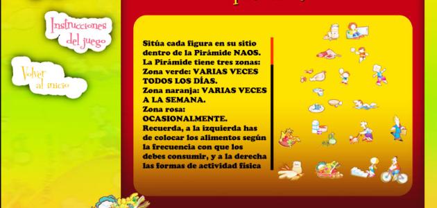 juegos online alimentación Pirámide NAOS