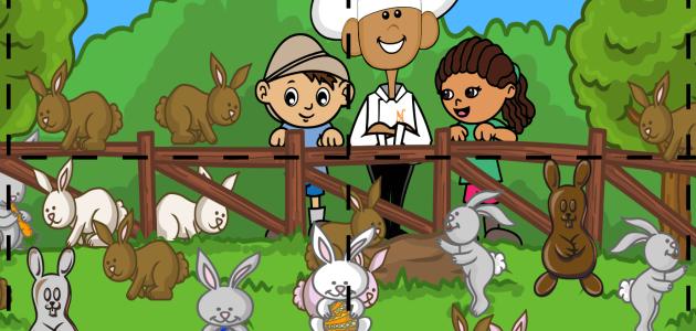 rompecabezas 5 conejitos de pascua
