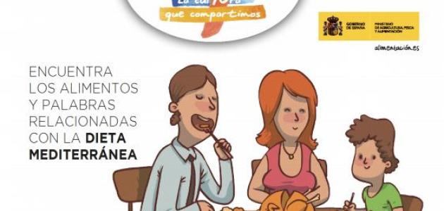 Sopa de letras dieta mediterránea